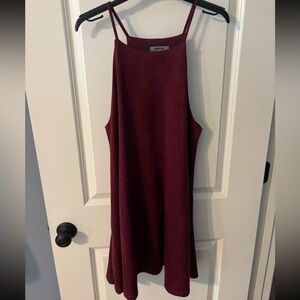 Burgundy Suede Dress